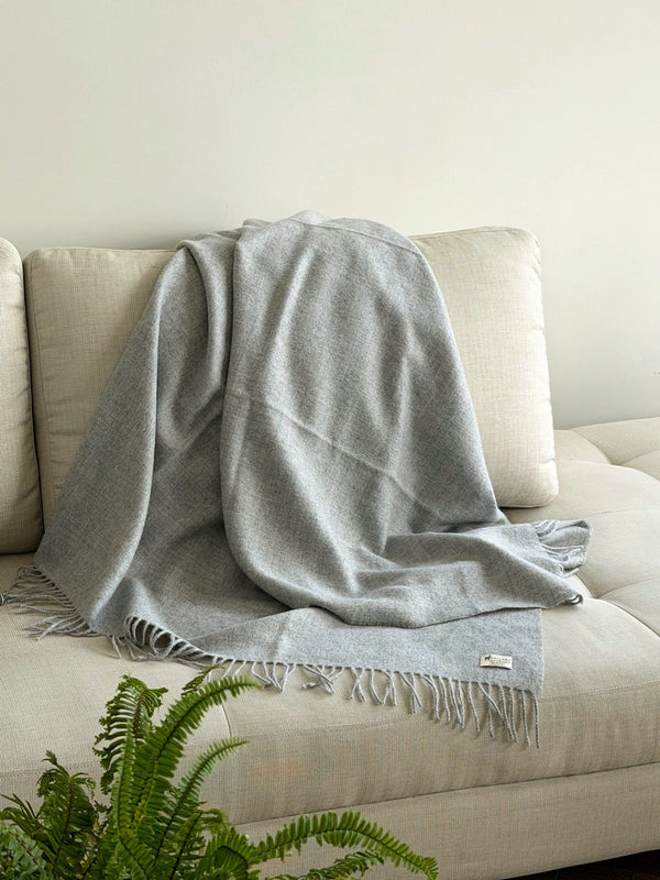 The Throw, Sterling, 100% baby alpaca woven in Peru